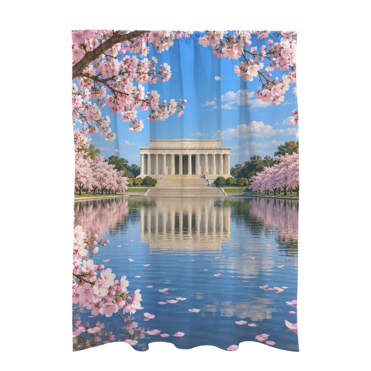 Lincoln Memorial Cherry Trees — 51 x 72 in Door Curtain (QUE)
