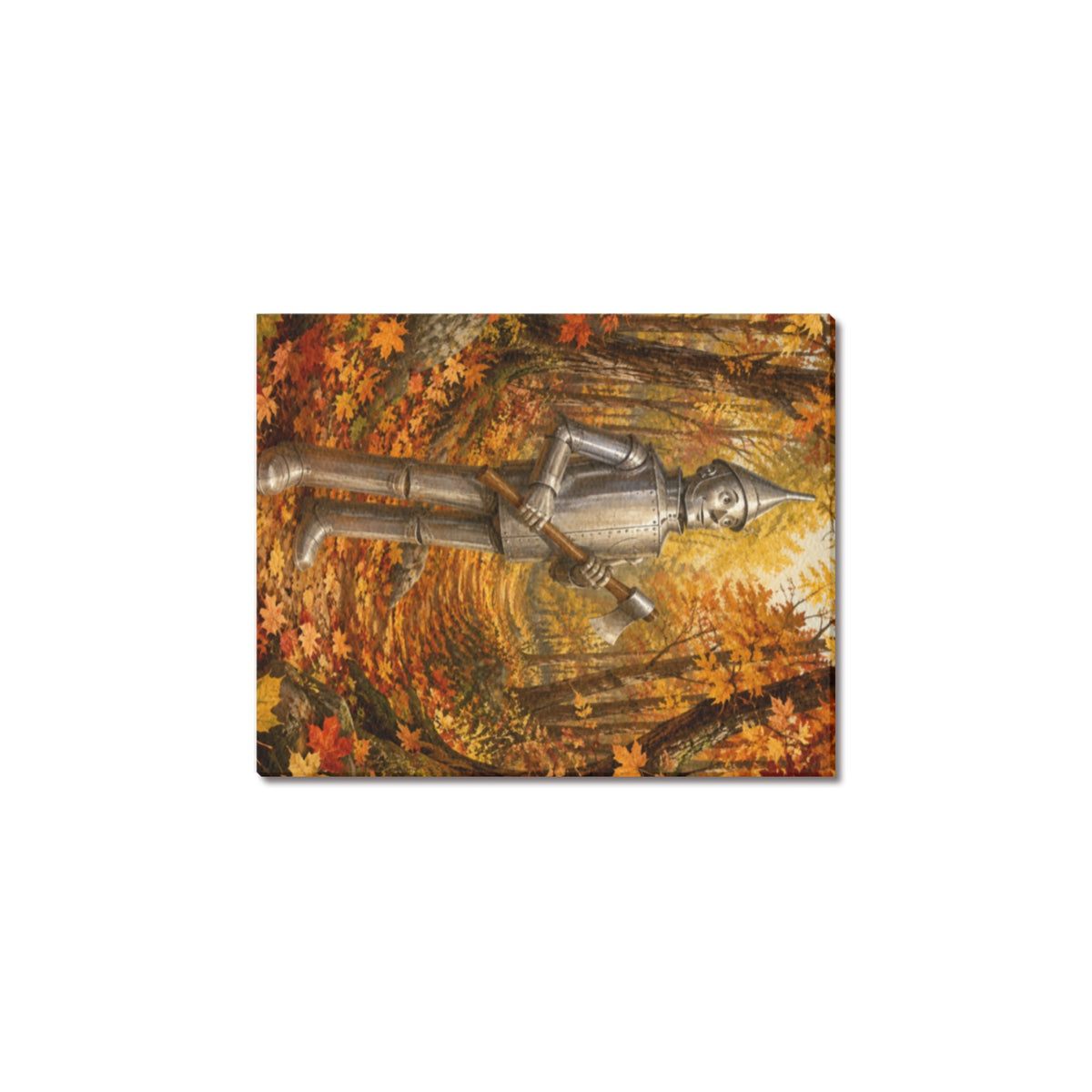 Denslow Tin Woodman Autumn Frame Canvas Print 8"x10"