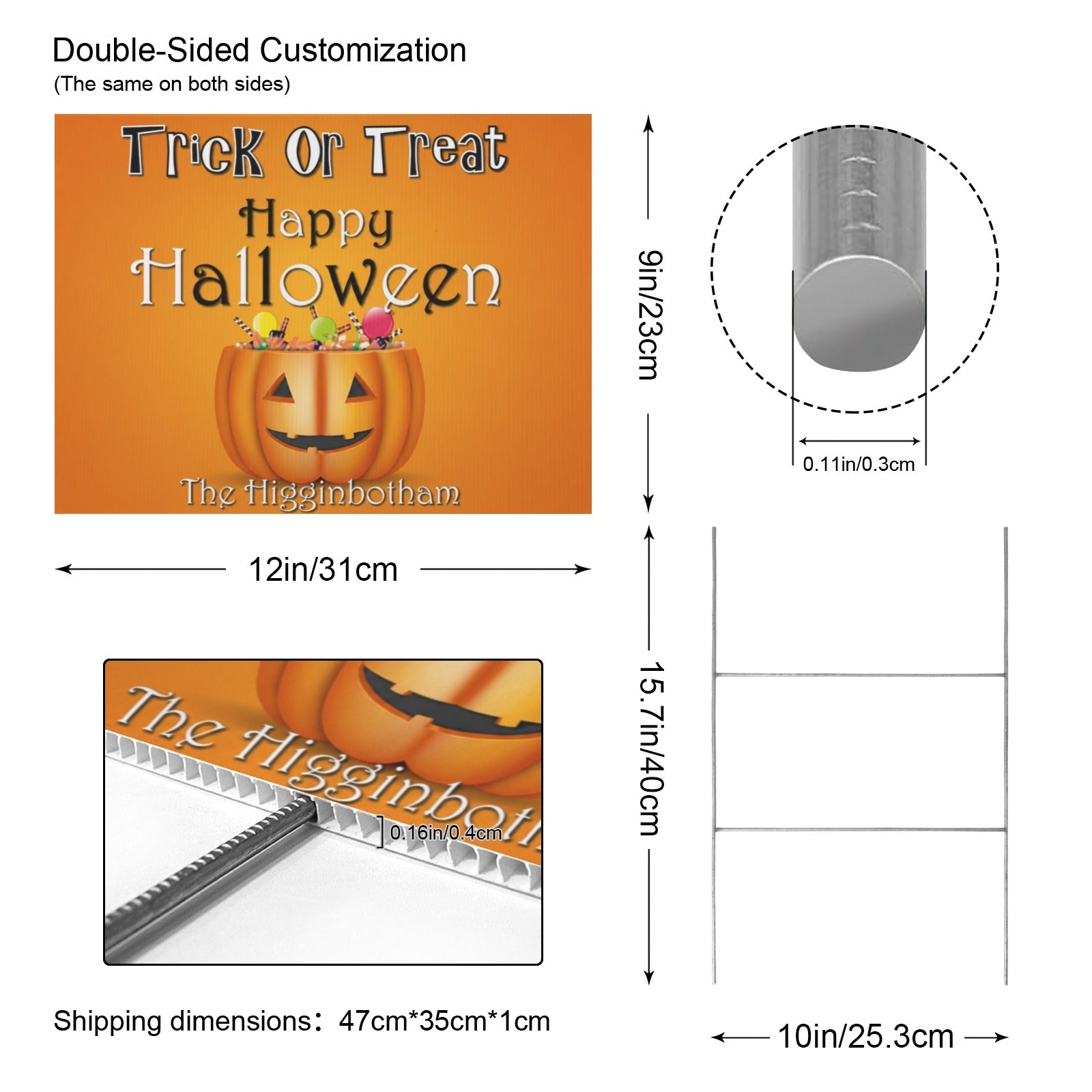 Candy Moon Trick-or-Treat 12 x 9 in House Sign