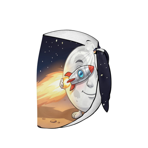 Moon Face Crater Carnival Beach Sarong Wrap (QUE)