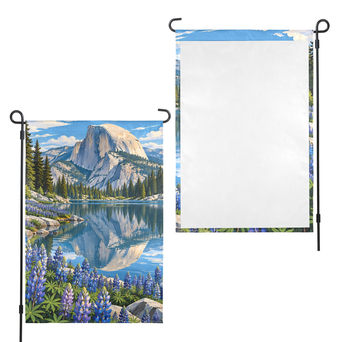 Half Dome Lupine Lake 12 x 18 in Garden Flag