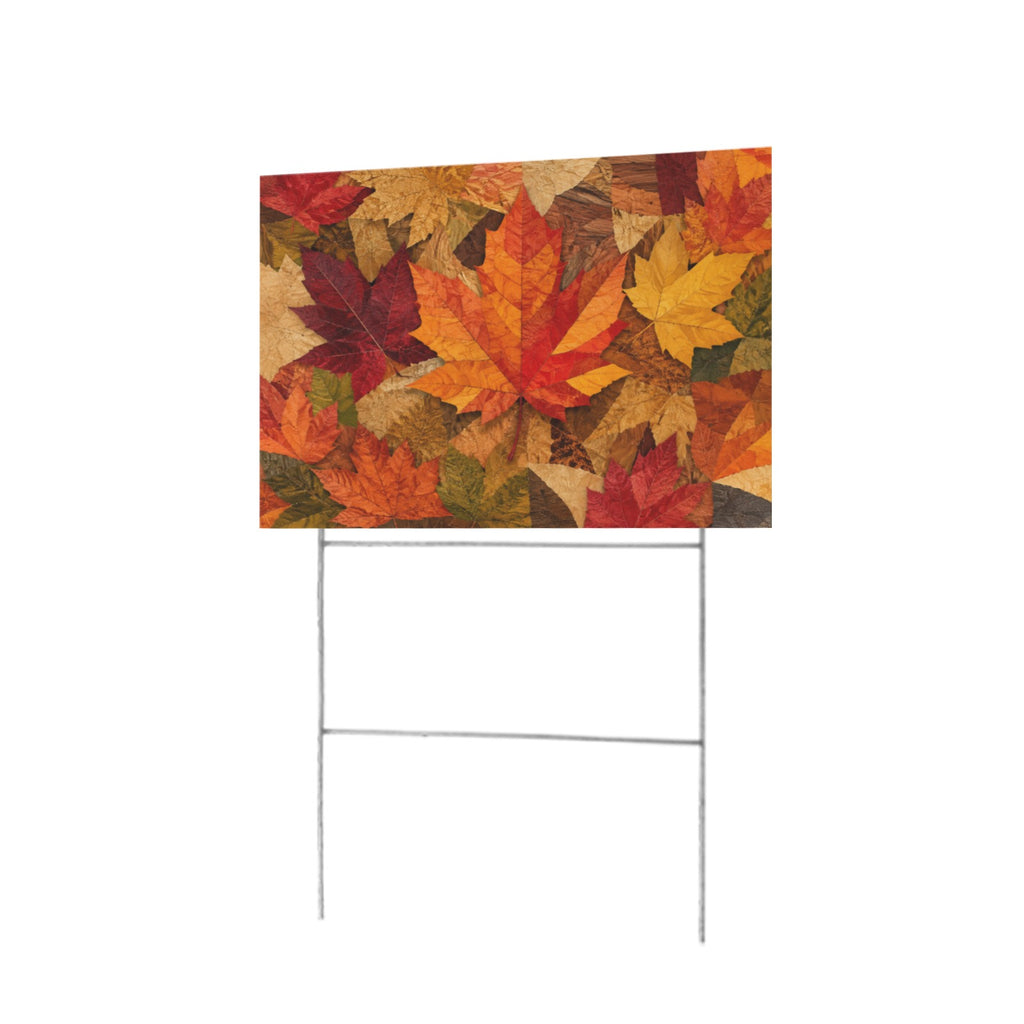 Maple Leaf Mosaic Banner 12 x 9 in House Sign