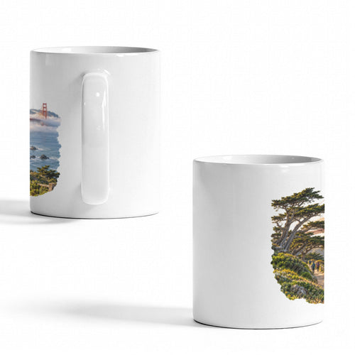 Golden Gate Coastal Cypress Trail 11 oz White Ceramic Mug