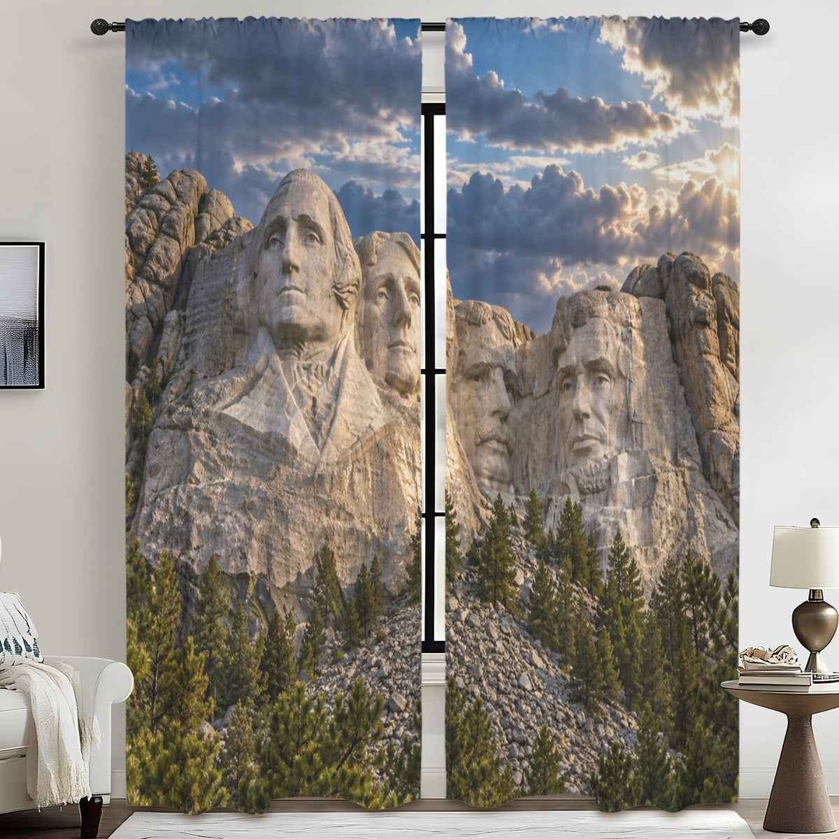Rushmore Rain-Cleared View 52 x 84 in Window Curtain Set