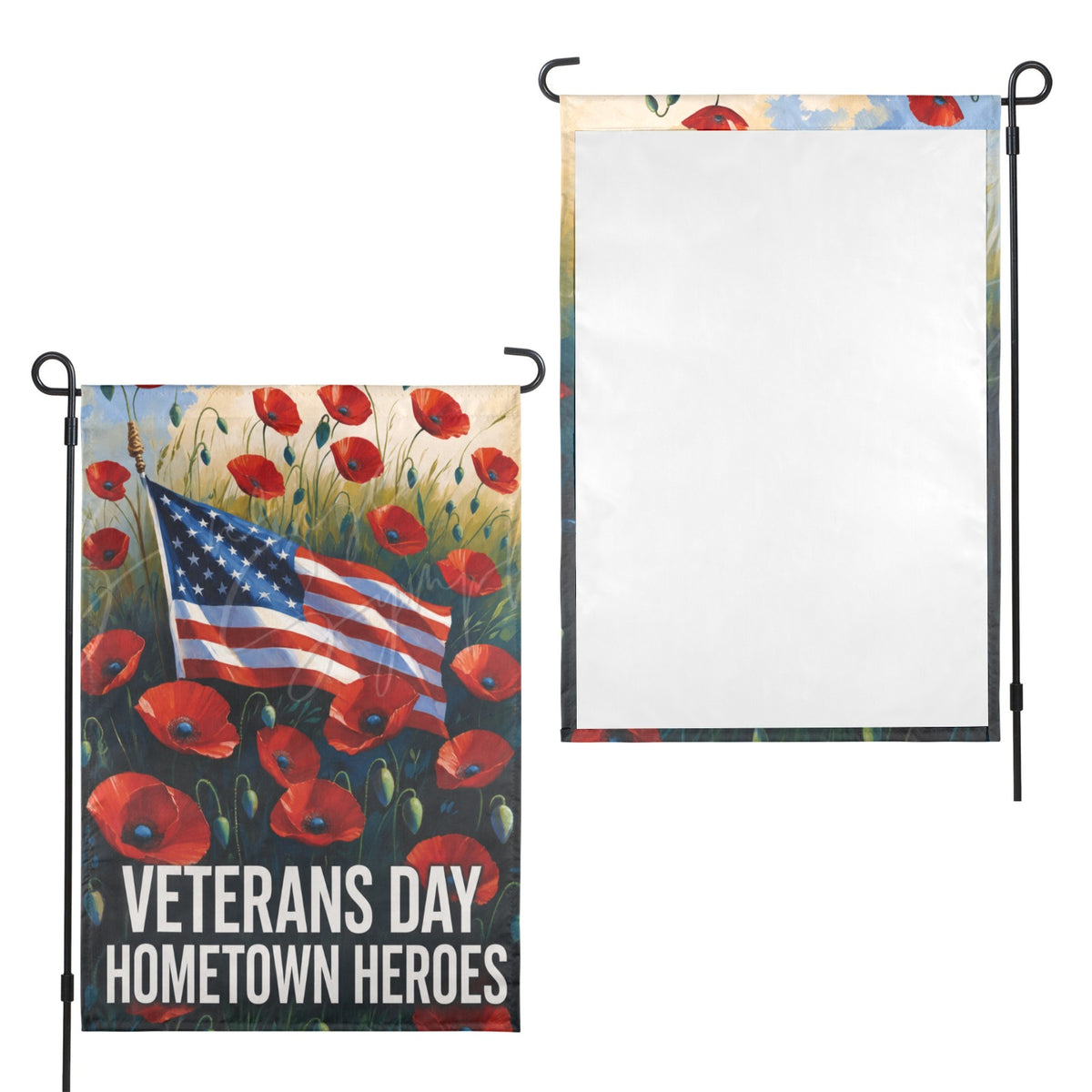 Veterans Day hometown heroes 12 x 18 in Garden Flag