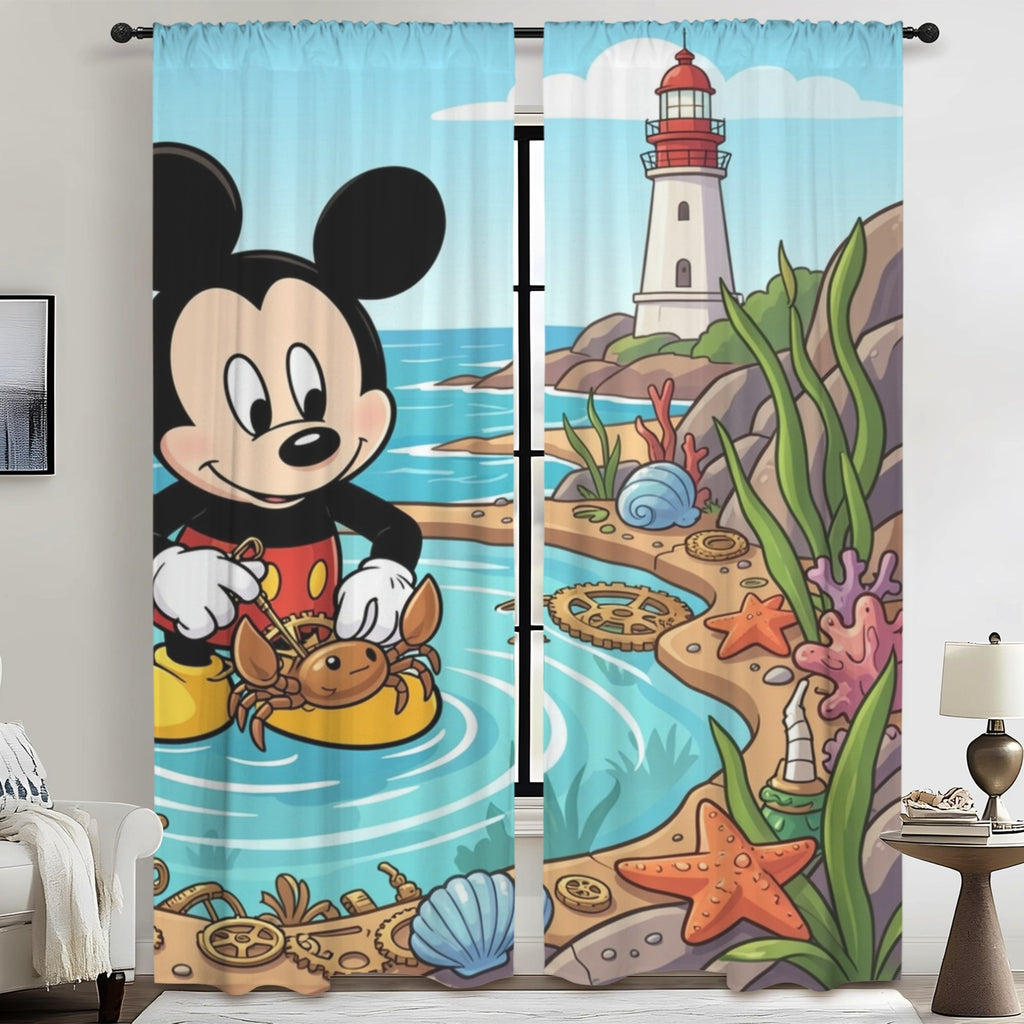 Mickey and the Tidepool Clockwork Reef 52 x 84 in Window Curtain Set
