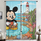 Mickey and the Tidepool Clockwork Reef 52 x 84 in Window Curtain Set
