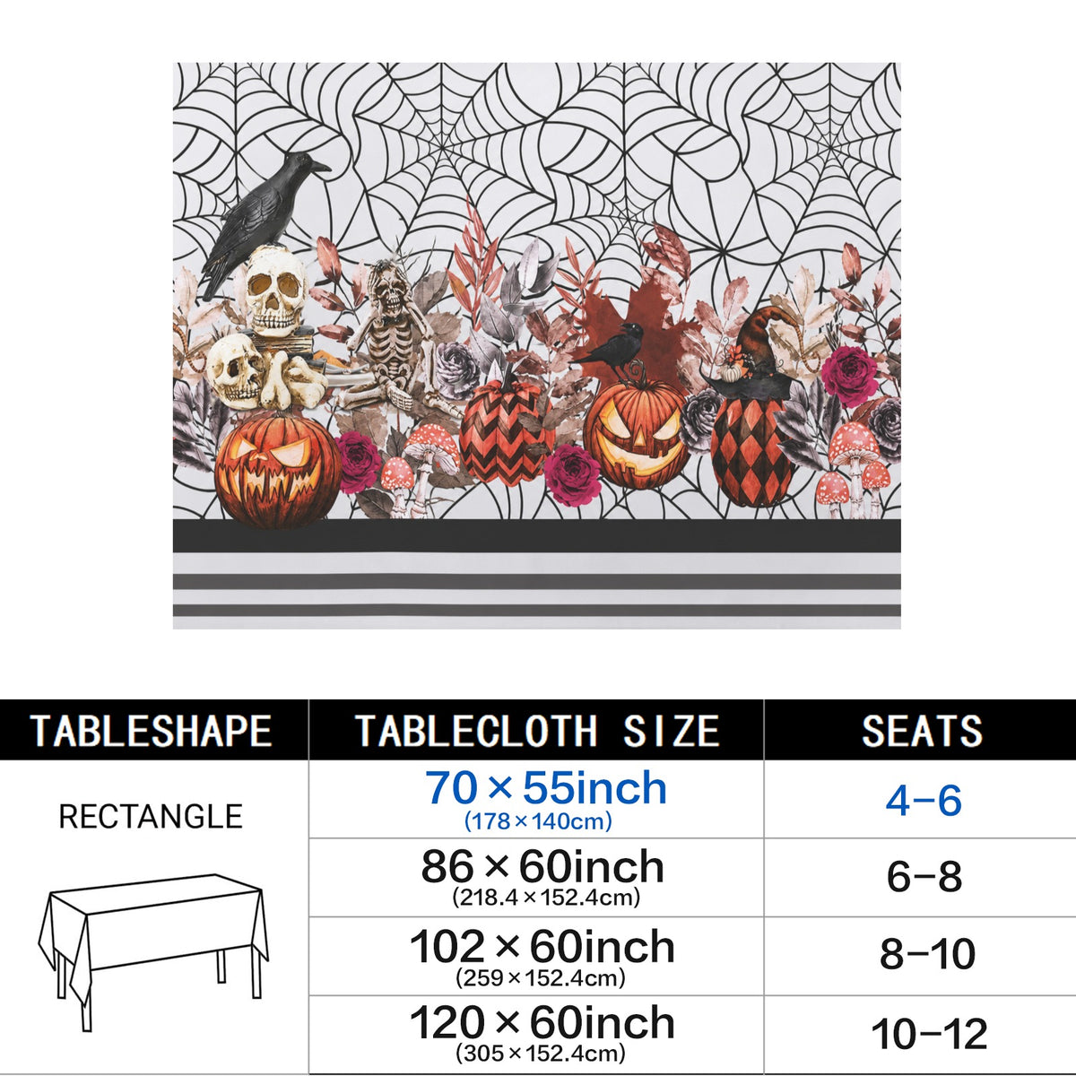 Harvest Medallions 178cm x 140cm Rectangular Tablecloth 70x55inch (QUE)