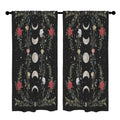 Whimsigoth Moon-Phase Roses 52 x 84 in Window Curtain Set