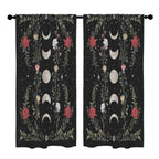 Whimsigoth Moon-Phase Roses 52 x 84 in Window Curtain Set