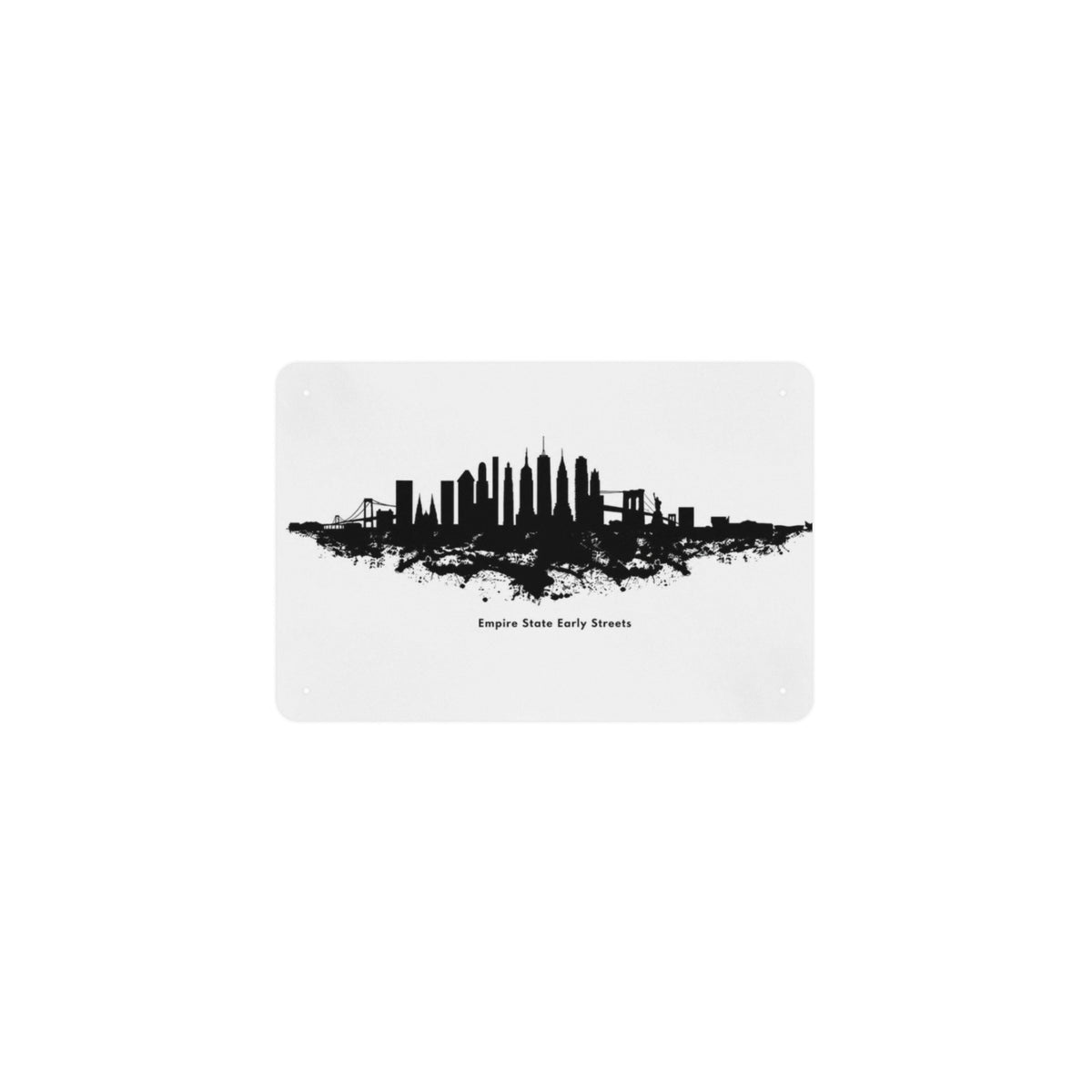 Empire State Early Streets 12 x 8 in Metal Tin Sign