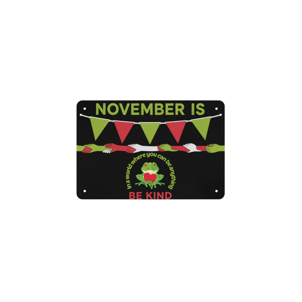 November Is A Team Effort 12 x 8 in Metal Tin Sign