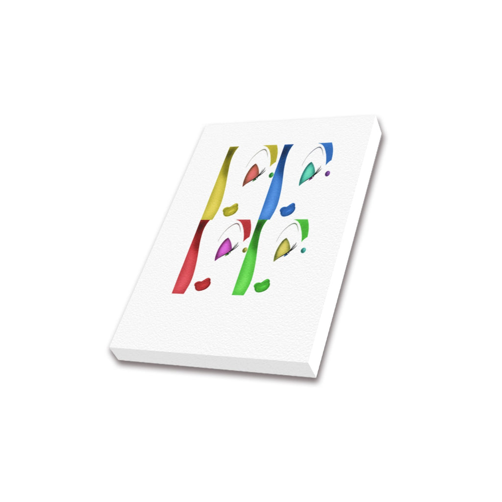Colorful Four Face Pattern Frame Canvas Print 8"x10"