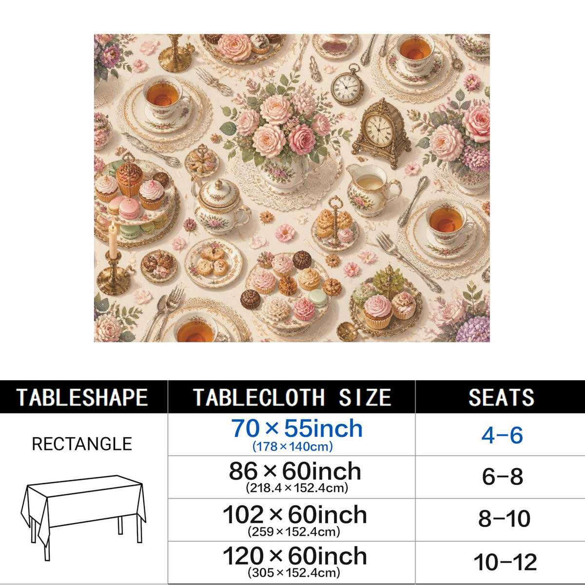 Spirit Circle 178cm x 140cm Rectangular Tablecloth 70x55inch (QUE)