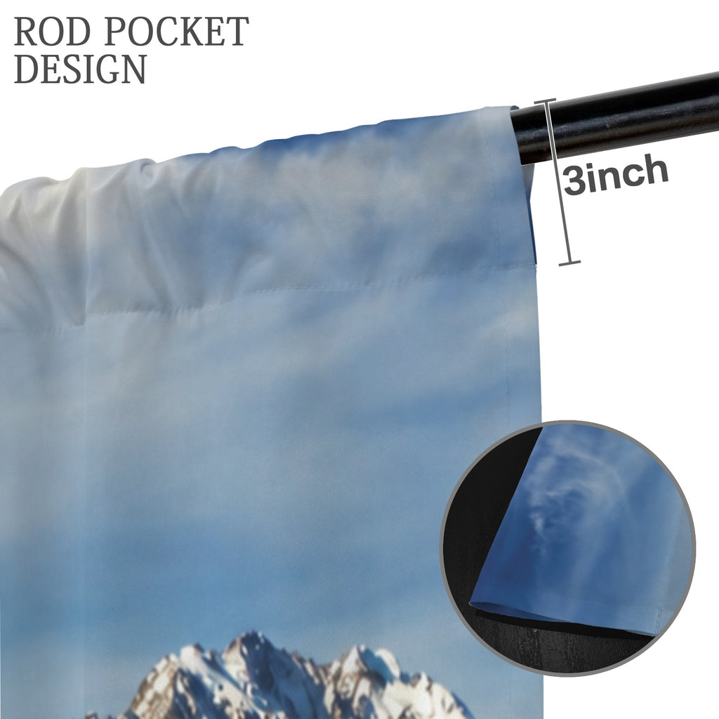 Snowy alpine road trip 52 x 84 in Window Curtain Set