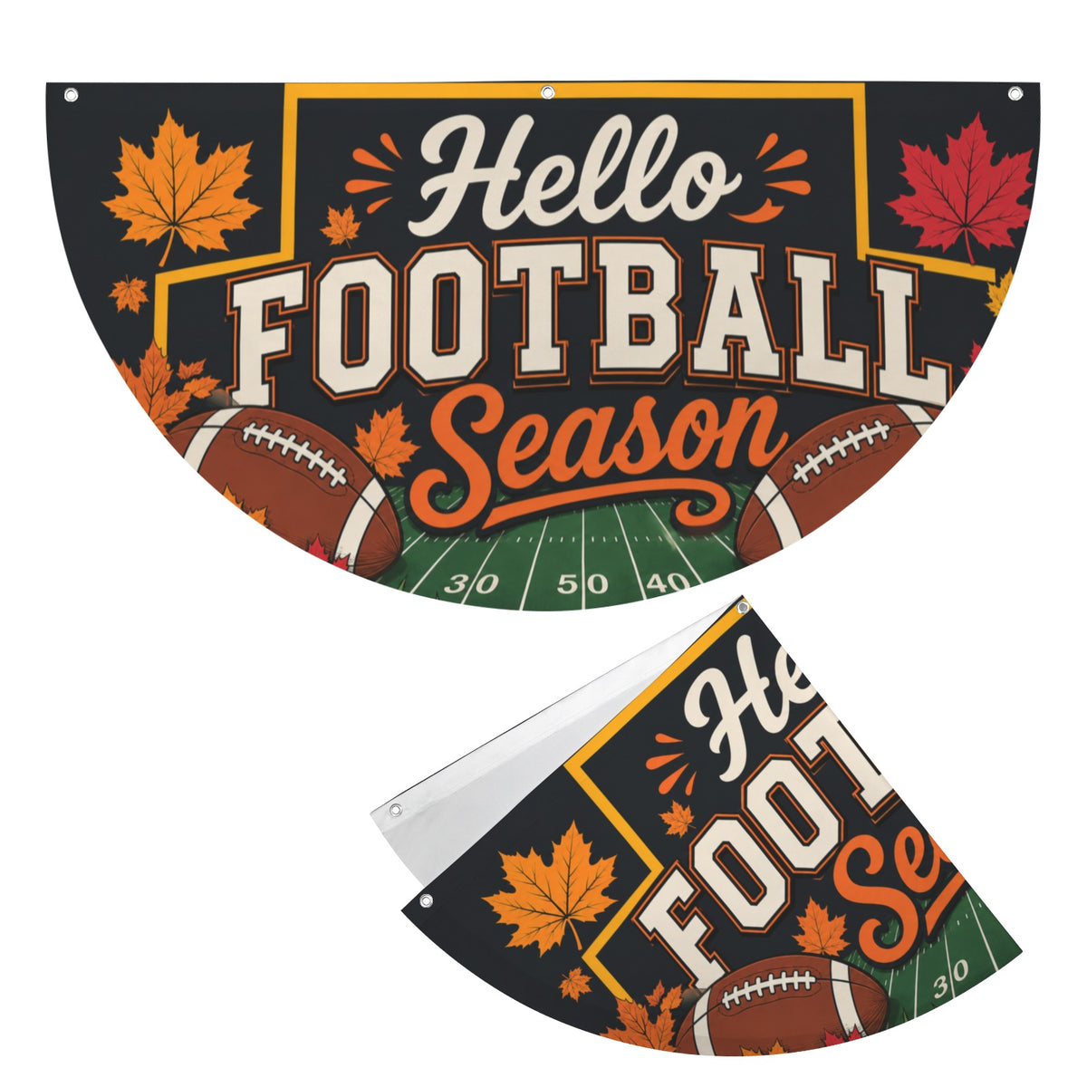 Football Season 36 x 18 in Semi Circle Flag