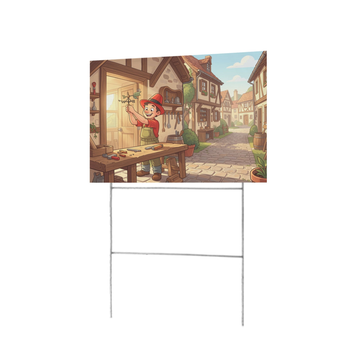 Village Weather Vane Pinocchio 12 x 9 in House Sign