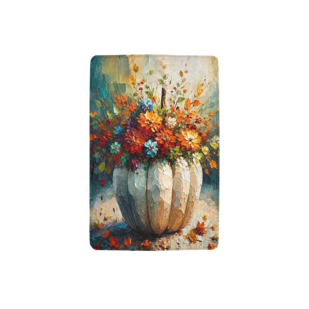 Skeleton Hands with Autumn Bouquet 32 x 48 in Micro Fleece Blanket