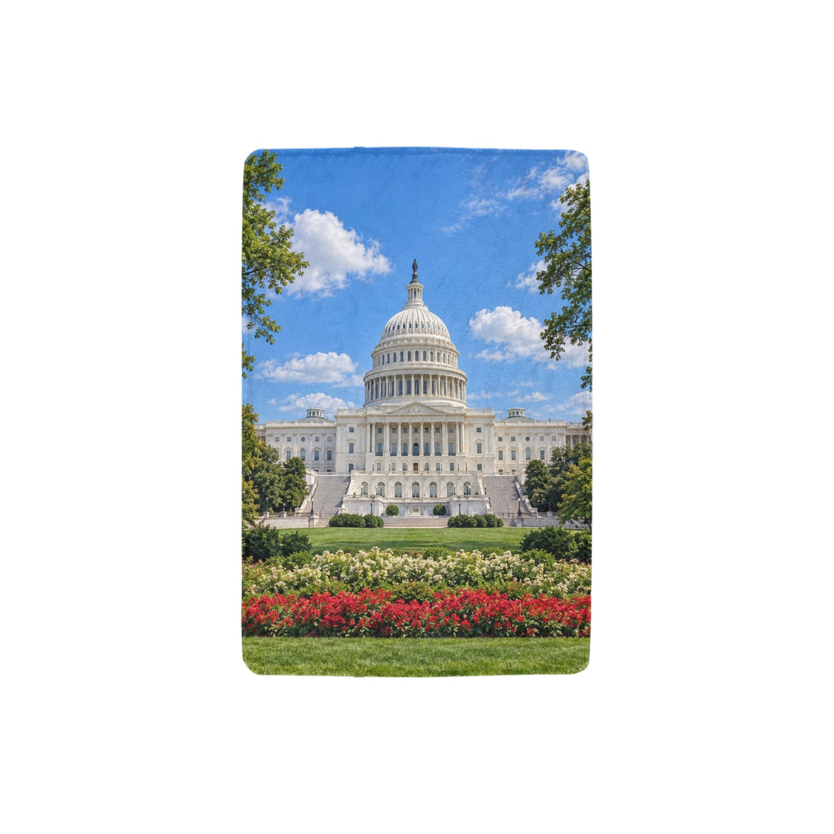 United States Capitol Symmetry 32 x 48 in Micro Fleece Blanket