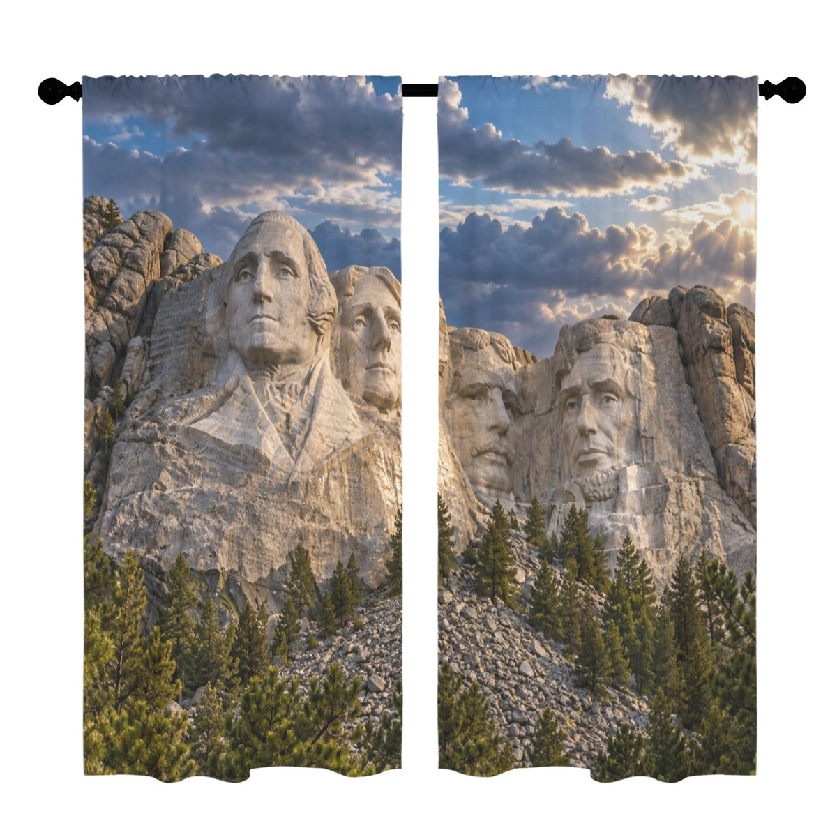 Rushmore Rain-Cleared View 52 x 84 in Window Curtain Set