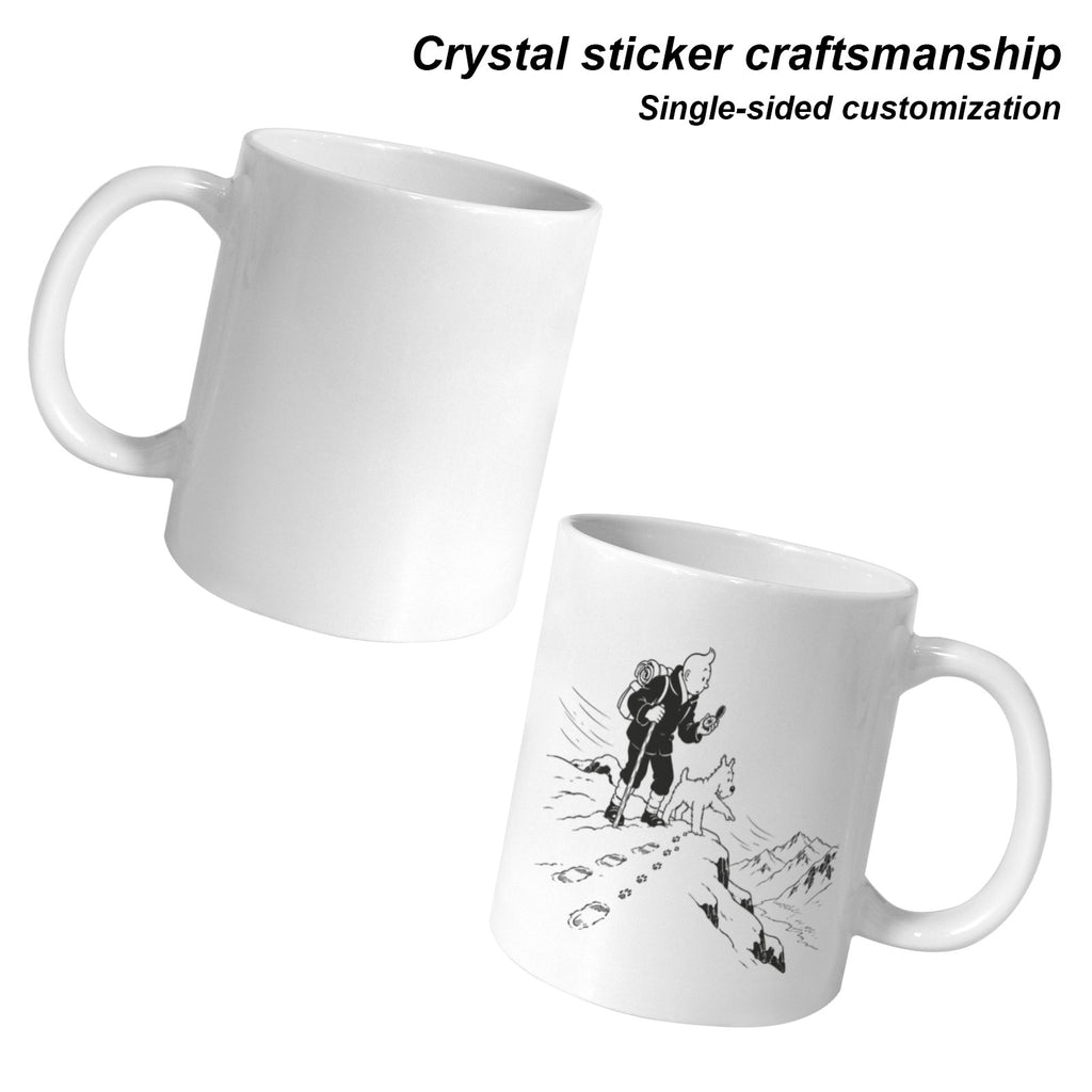 1929 Tintin Snowy Snow Ridge Compass 11 oz White Ceramic Mug