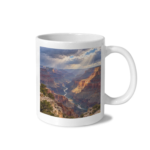 Grand Canyon Raincloud Sunbeam 11 oz White Ceramic Mug