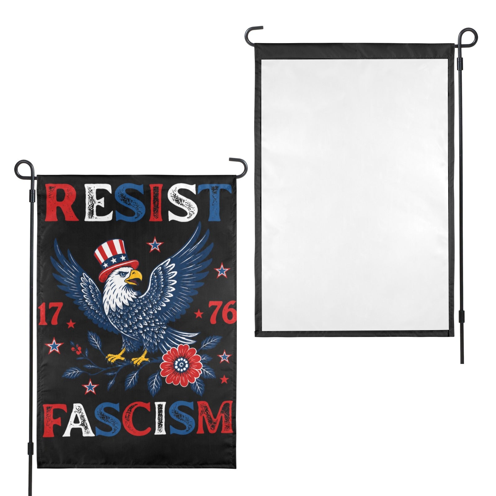 Resist Fascism 12 x 18 in Garden Flag