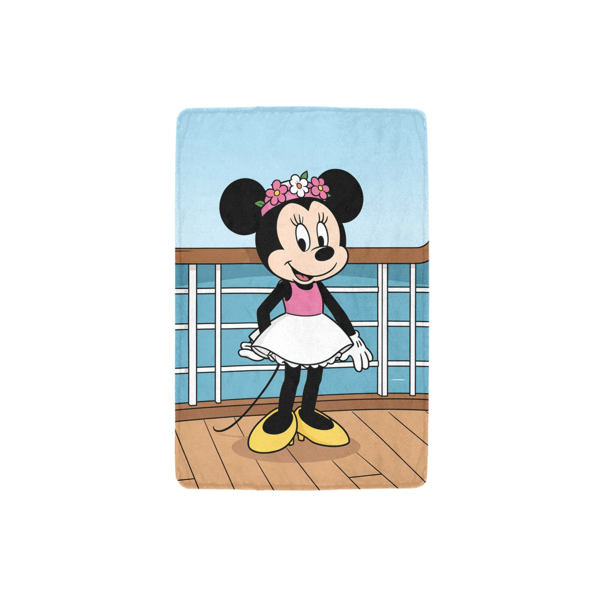 Minnie on the Riverboat Deck 32 x 48 in Micro Fleece Blanket