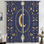Boho Sun-Moon Balance 52 x 84 in Window Curtain Set