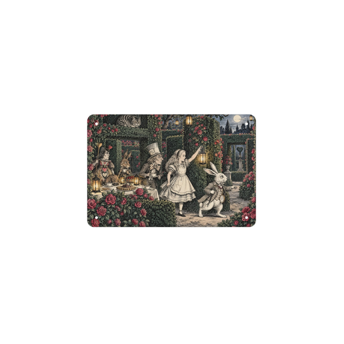 Rose Maze Alice 12 x 8 in Metal Tin Sign