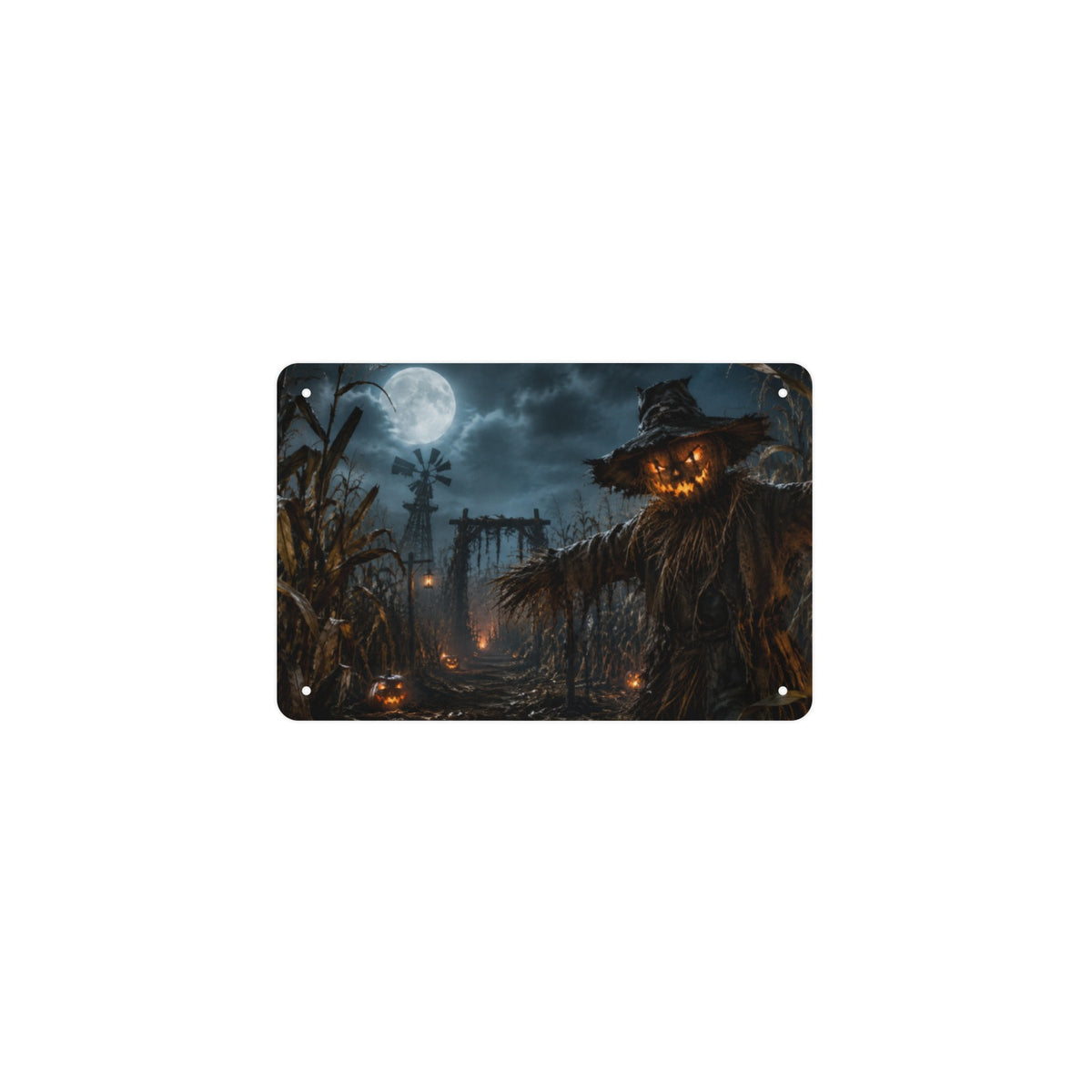 Spooky Corn Maze 12 x 8 in Metal Tin Sign
