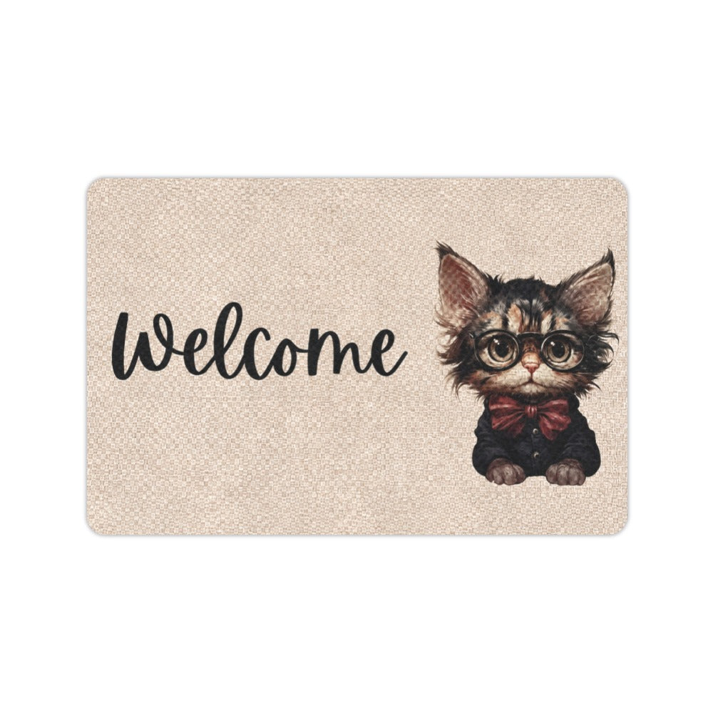 Cat Welcome Typography Doormat 23.6 x 15.7 in Doormat