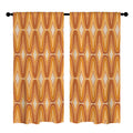 1970s Orange Geometry 52 x 84 in Window Curtain Set