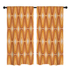 1970s Orange Geometry 52 x 84 in Window Curtain Set