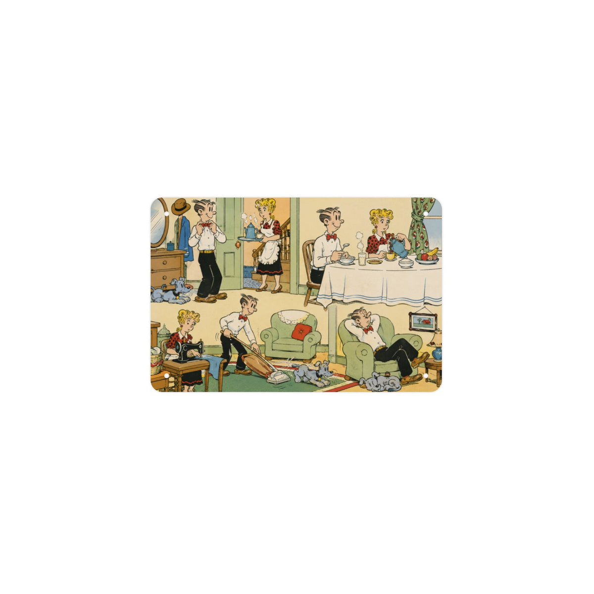 Blondie Homefront 12 x 8 in Metal Tin Sign