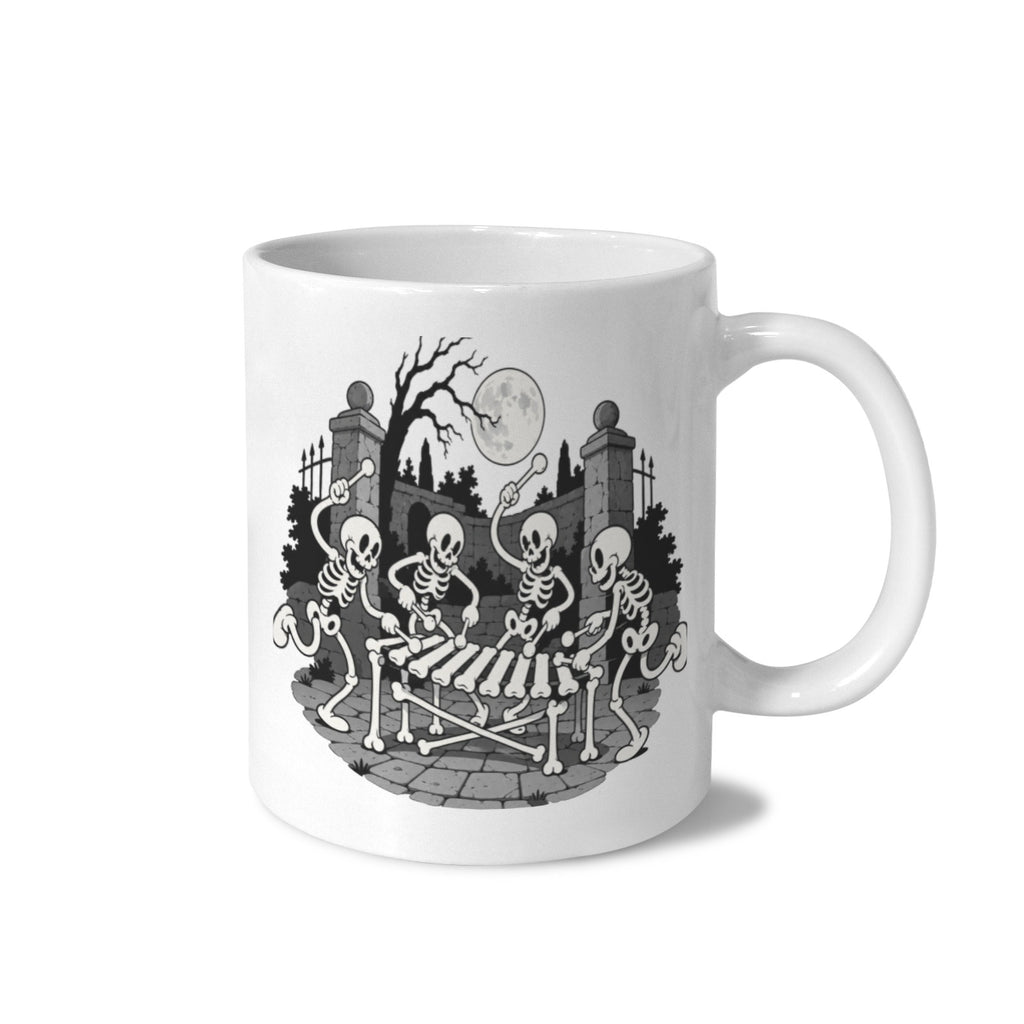 Skeleton Dance Courtyard 11 oz White Ceramic Mug
