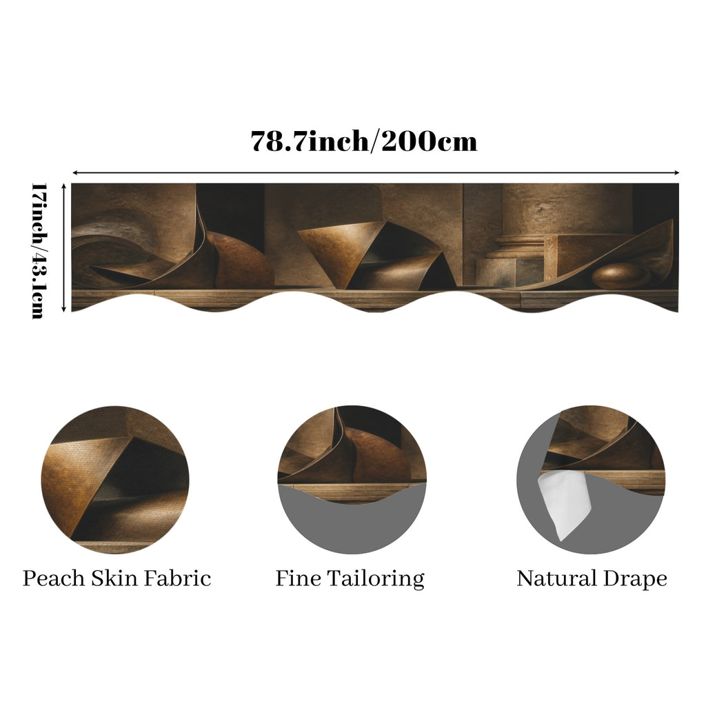 Abstract Bronze Forms 200cm x 43.1cm Fireplace Cloth (QUE)