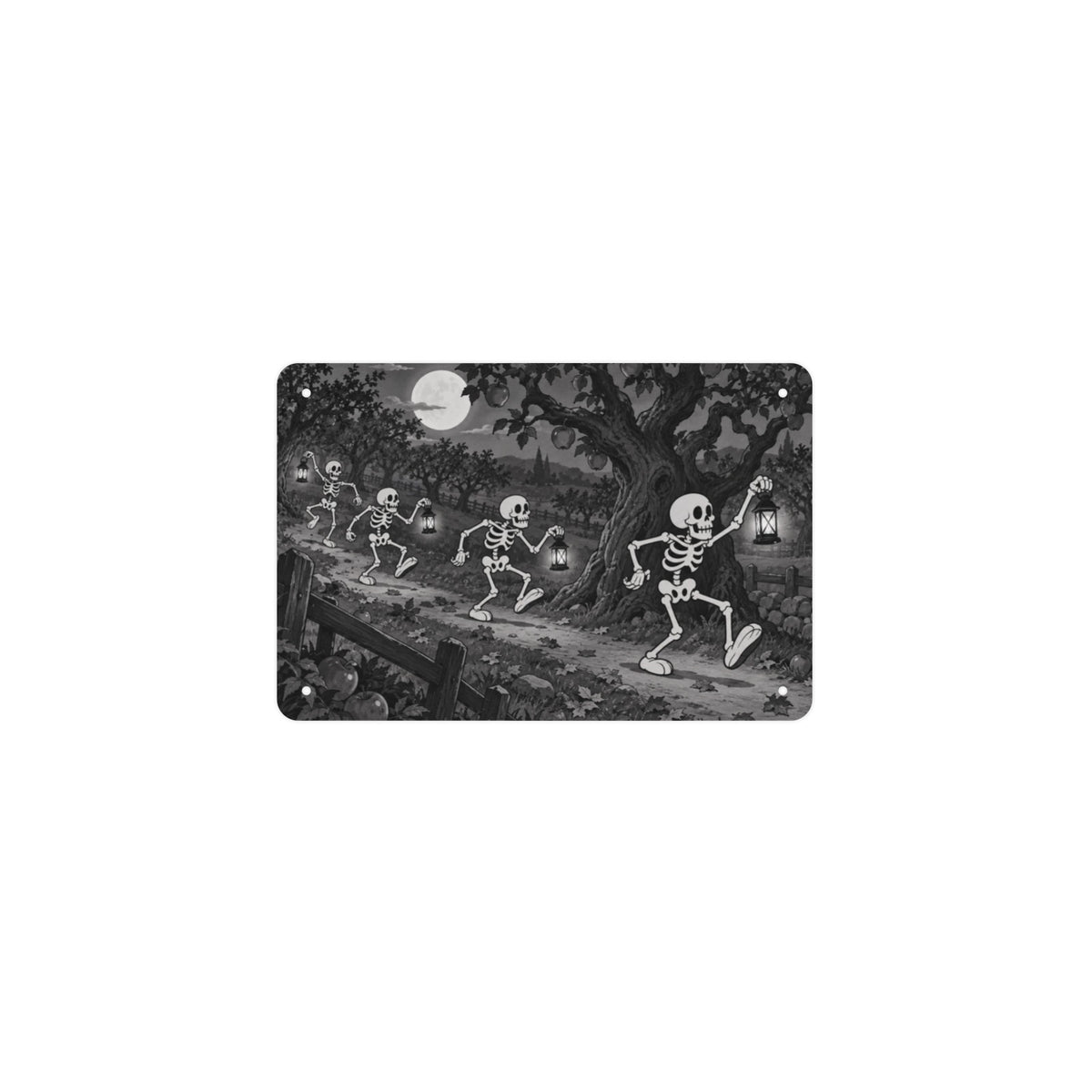 Orchard Skeleton Dance 12 x 8 in Metal Tin Sign
