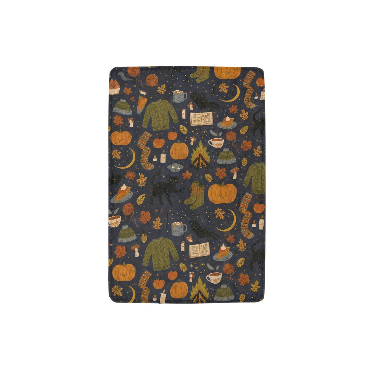 Lantern Trail Through Autumn Woods 32 x 48 in Micro Fleece Blanket