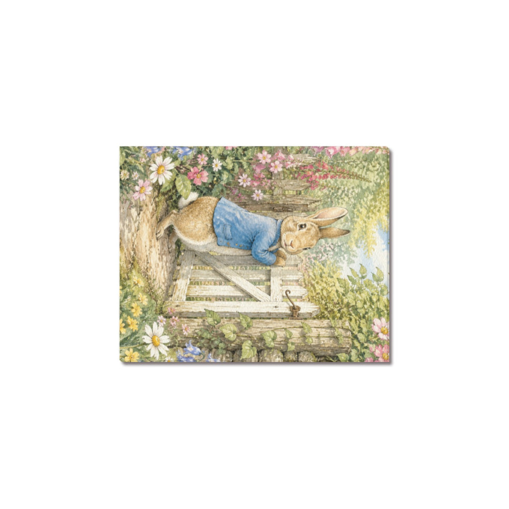 Peter Rabbit Garden Gate Frame Canvas Print 8"x10"