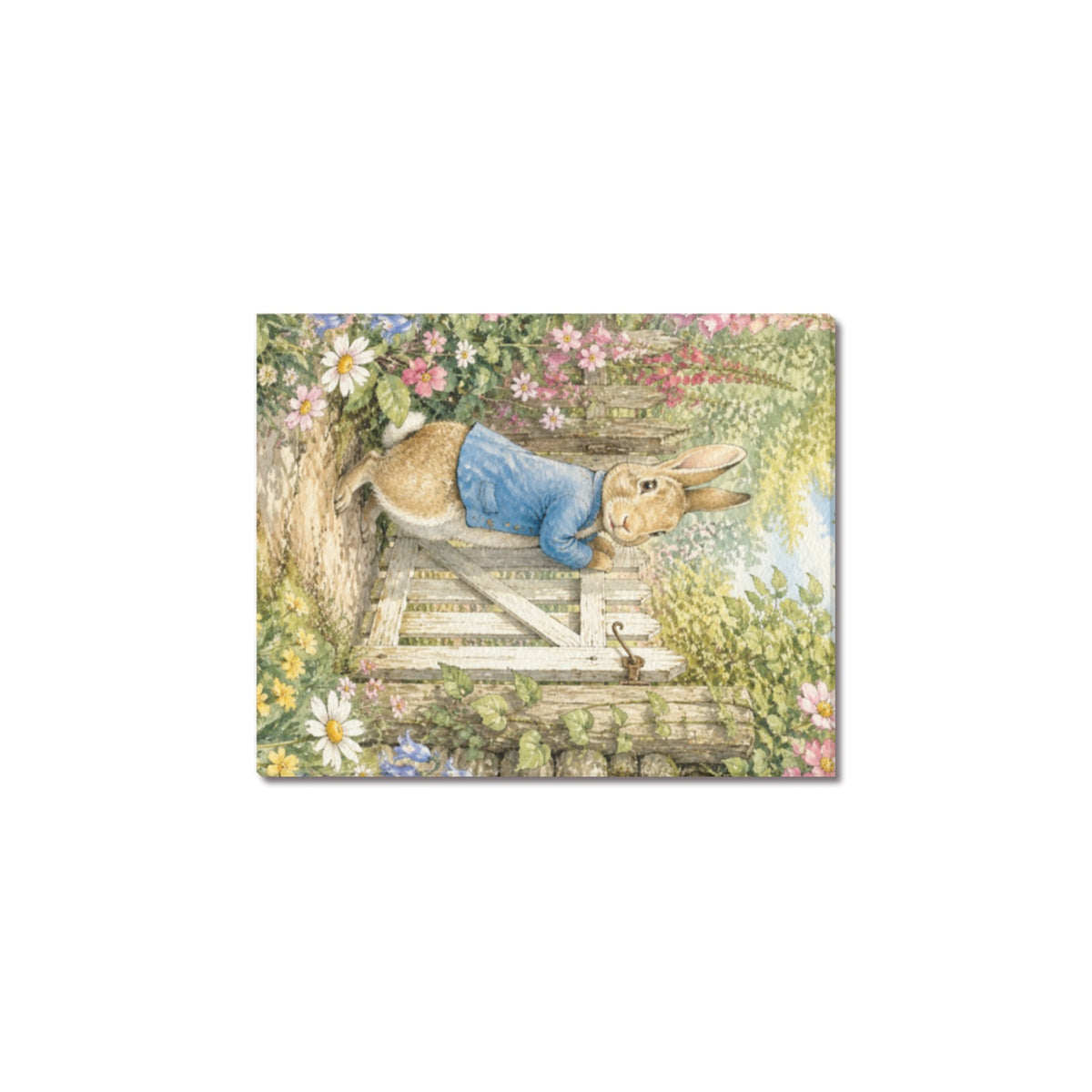 Peter Rabbit Garden Gate Frame Canvas Print 8"x10"