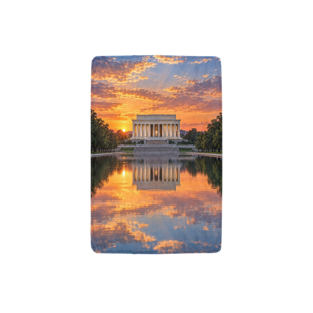 Lincoln Memorial Reflective Axis 32 x 48 in Micro Fleece Blanket