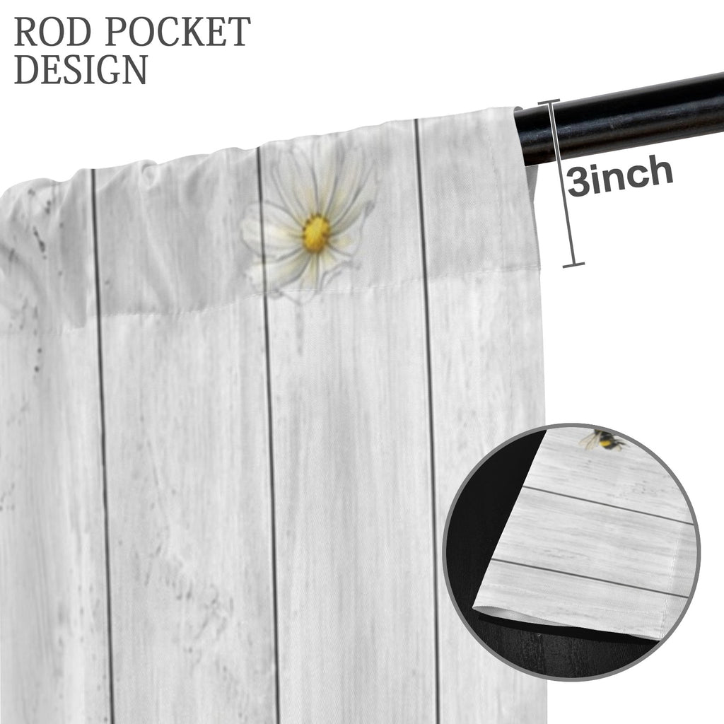 Daisy-and-Ballot Neighbors 52 x 84 in Window Curtain Set