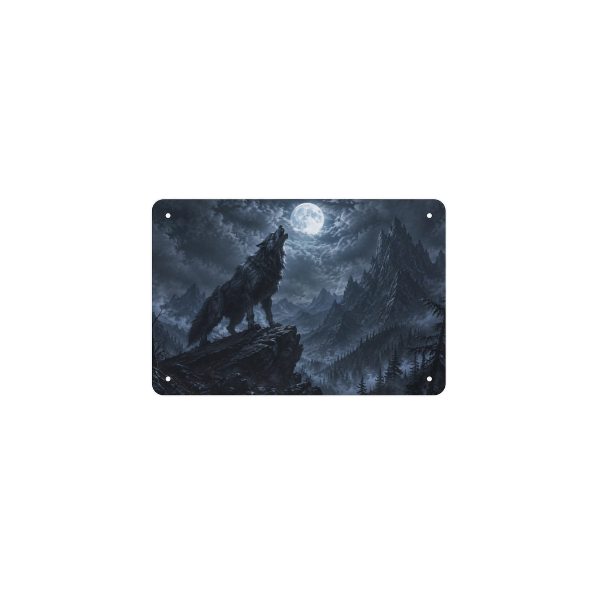 Howling Werewolf Ridge 12 x 8 in Metal Tin Sign