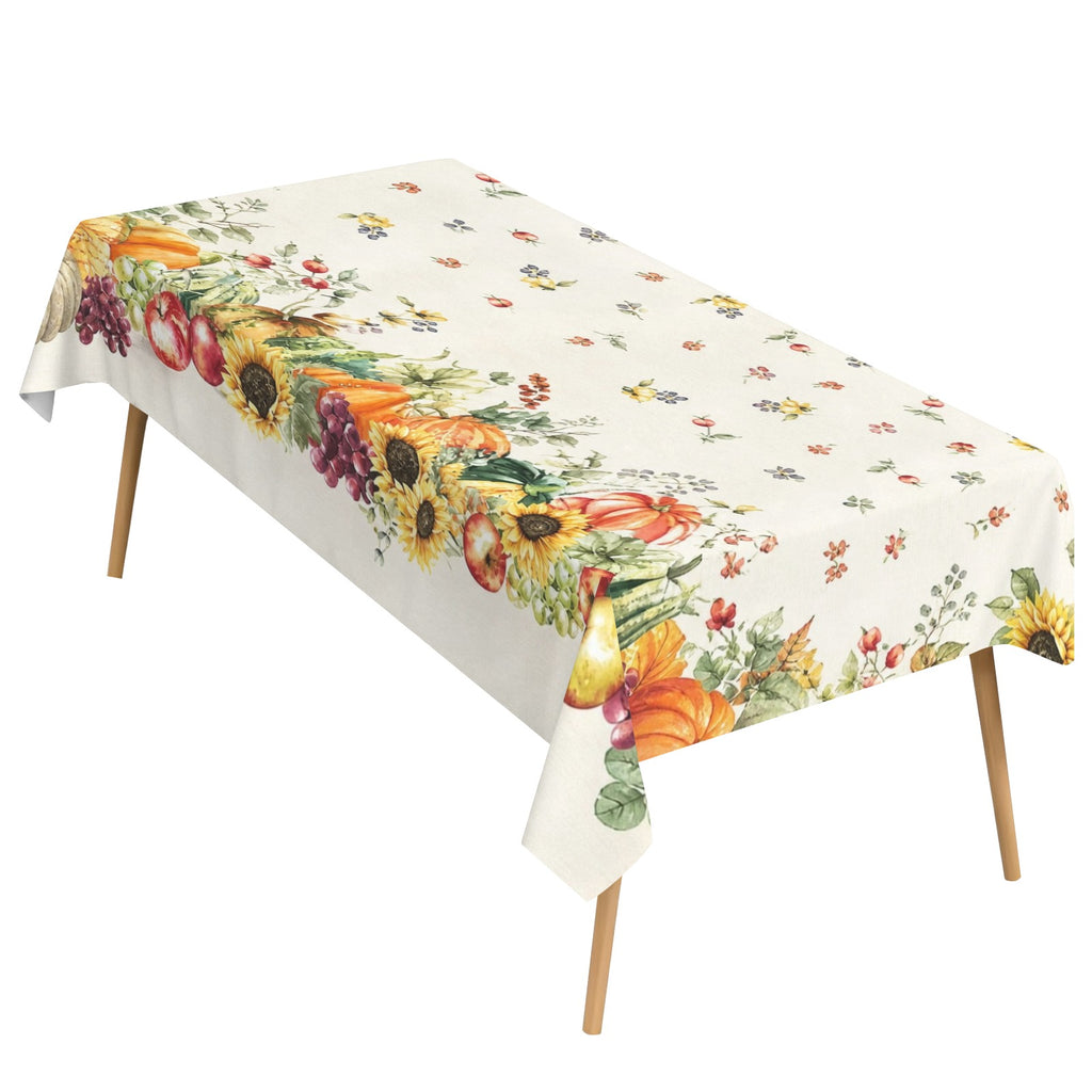 Ivory Garden Bloom 178cm x 140cm Rectangular Tablecloth 70x55inch (QUE)