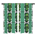 Green Frankenstein Faces 52 x 84 in Window Curtain Set