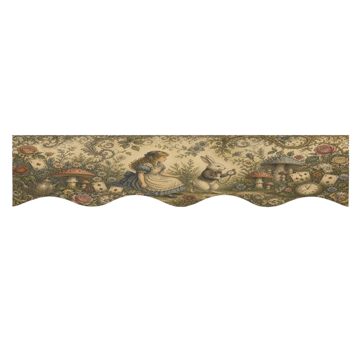 Wonderland Tea Table 200cm x 43.1cm Fireplace Cloth (QUE)