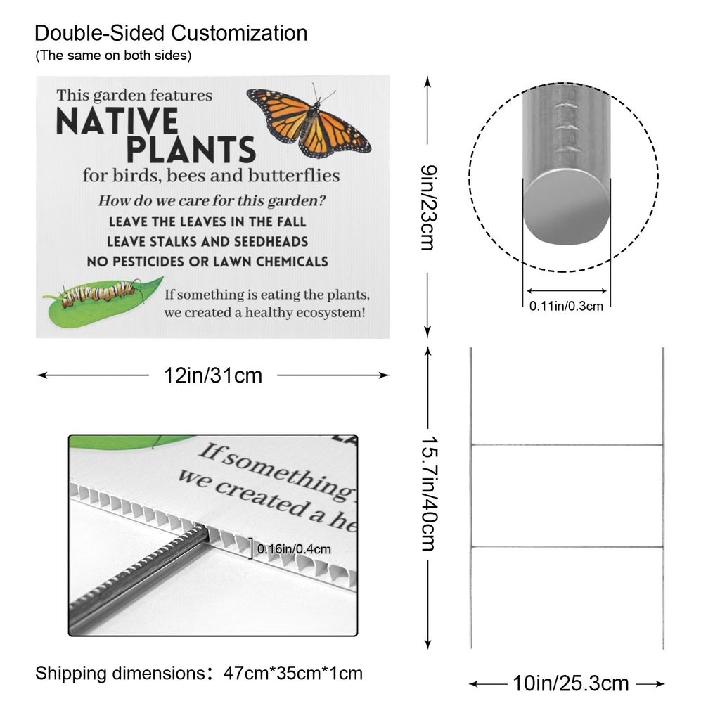 Native Plant Garden 12 x 9 in House Sign
