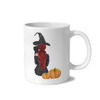 Crescent Moon Bats 11 oz White Ceramic Mug