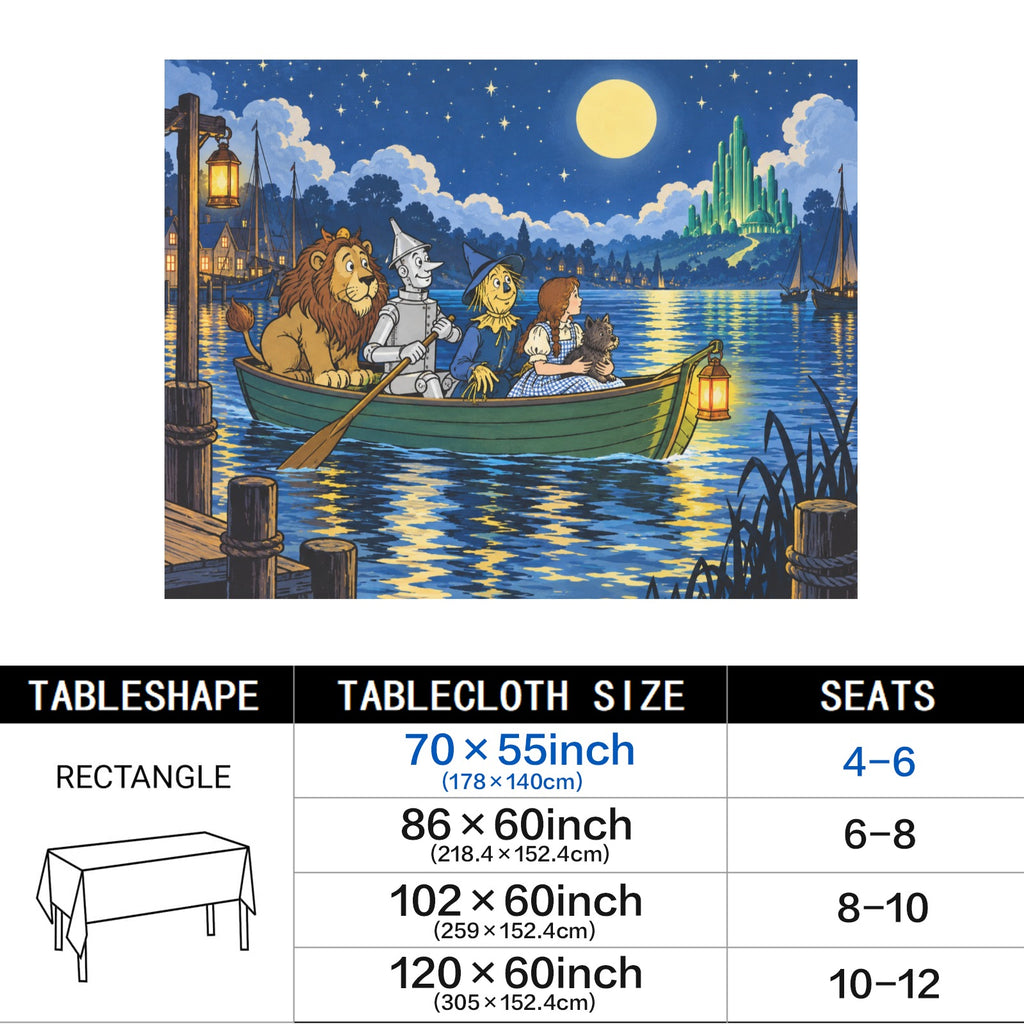Wizard River Harbor 178cm x 140cm Rectangular Tablecloth 70x55inch (QUE)